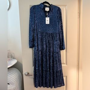 NWT Sail to Sable Blue Sequin Dress